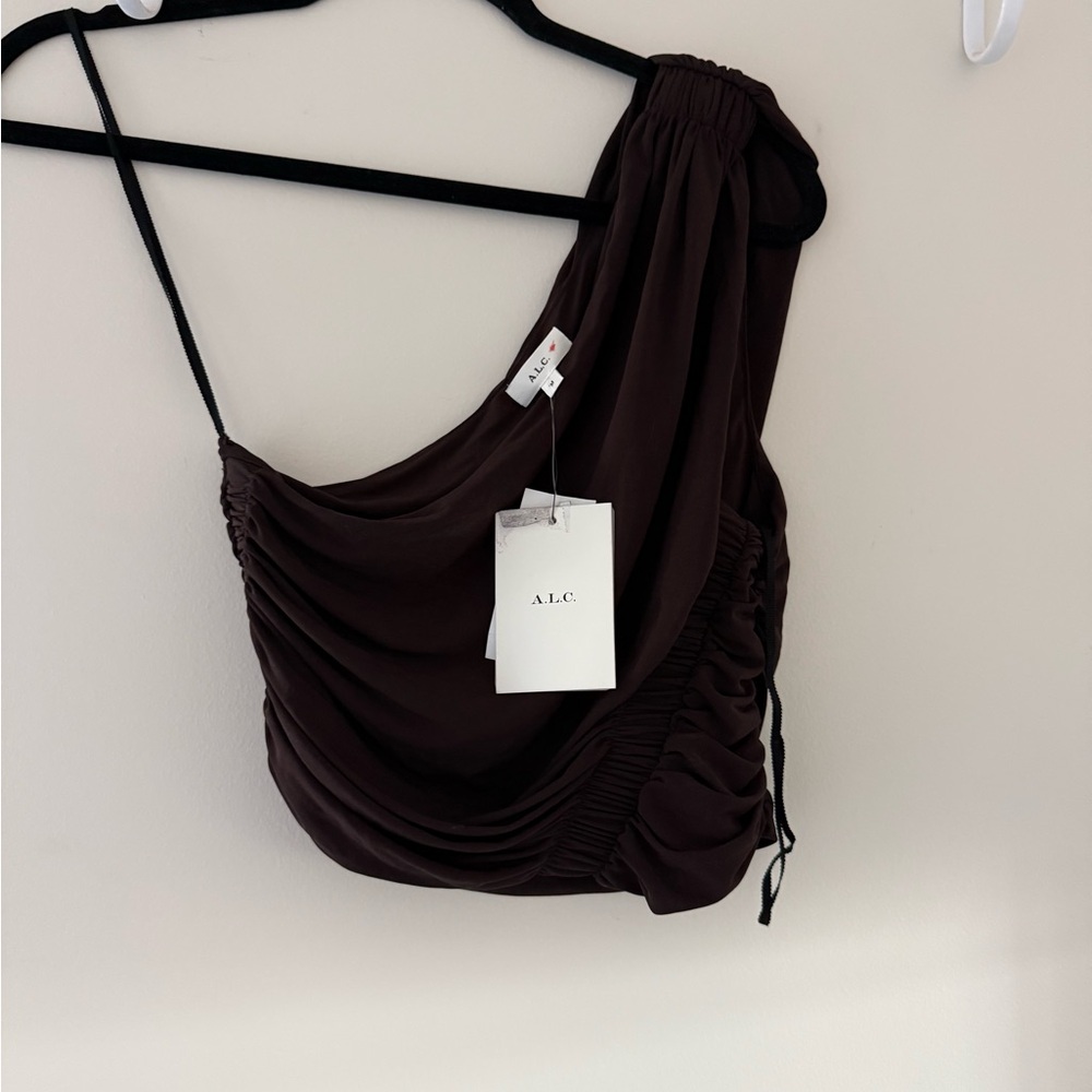 NWT ALC Kayden Jersey Top In Espresso Brown - Picture 3 of 6